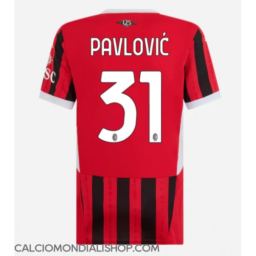 Maglie da calcio AC Milan Strahinja Pavlovic #31 Prima Maglia Femminile 2024-25 Manica Corta